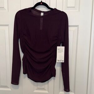 lululemon athletica Long Sleeve Ruched Top - Burgundy Plum